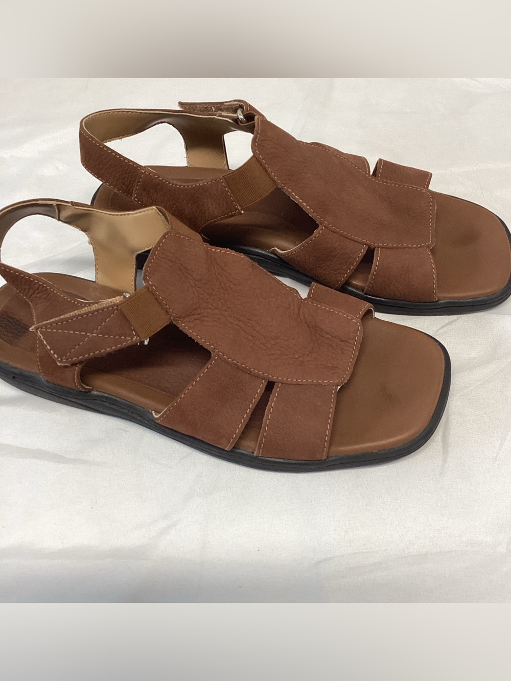 Women's Brown Comfort Slingback leather upper Sandals